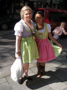 Dung and Elese wearing their Drindl's